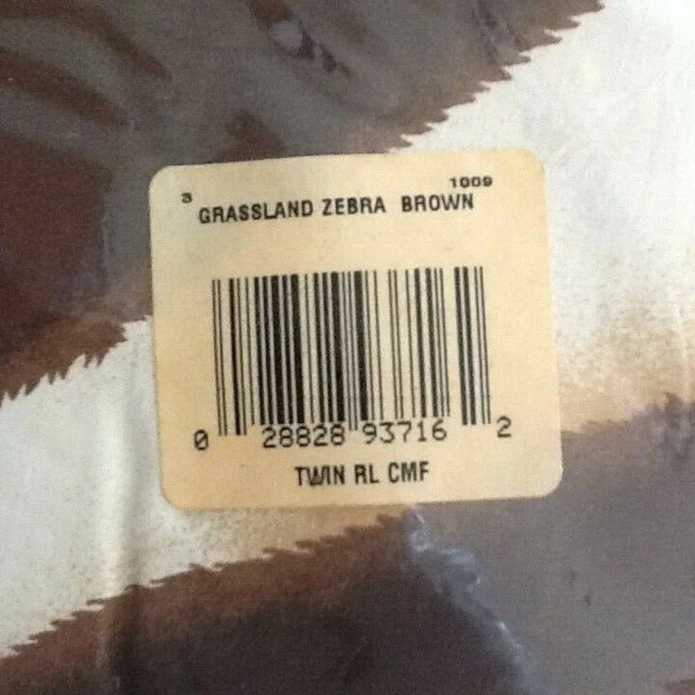 Ralph Lauren Zanzibar Grassland Zebra 100% Cotton 66x86 inch TWIN Bed Comforter